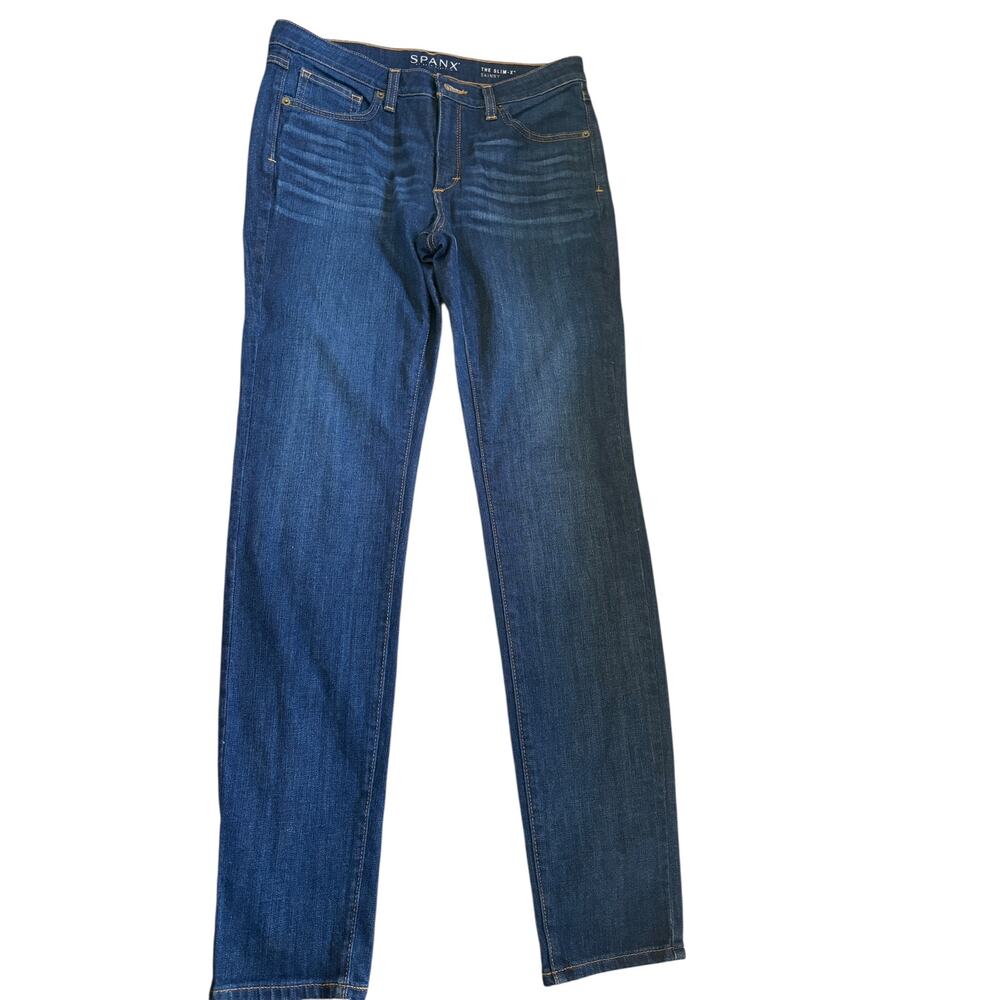 SPANX Slim-X Skinny Jeans Dark Wash Shaping Denim Size 29 Womens